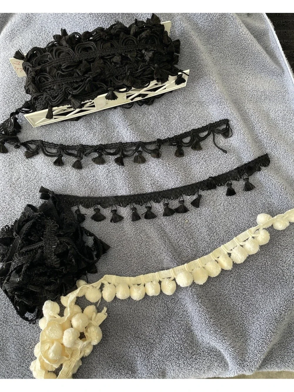 Vtg New Trim Black Tassel Fringe